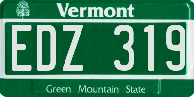 VT license plate EDZ319