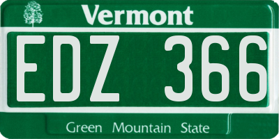 VT license plate EDZ366