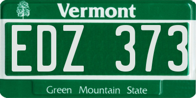 VT license plate EDZ373