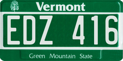 VT license plate EDZ416