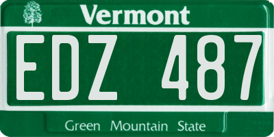 VT license plate EDZ487