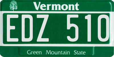 VT license plate EDZ510