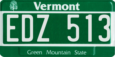 VT license plate EDZ513