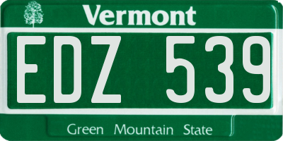 VT license plate EDZ539