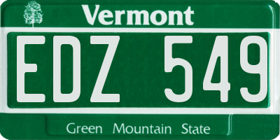 VT license plate EDZ549
