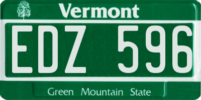 VT license plate EDZ596