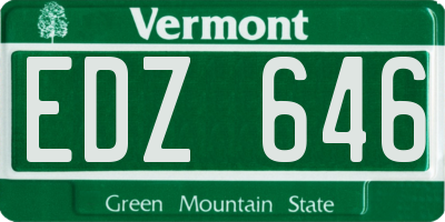 VT license plate EDZ646