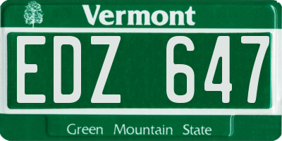 VT license plate EDZ647