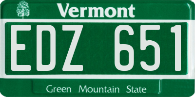 VT license plate EDZ651