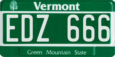 VT license plate EDZ666