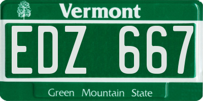 VT license plate EDZ667
