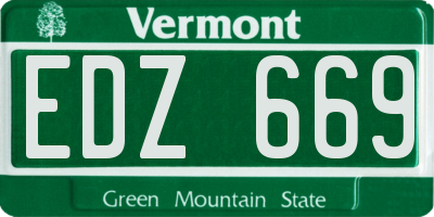 VT license plate EDZ669