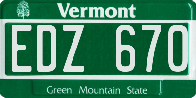 VT license plate EDZ670