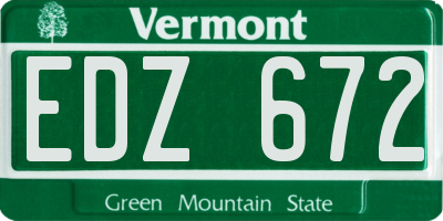 VT license plate EDZ672