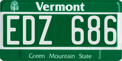 VT license plate EDZ686