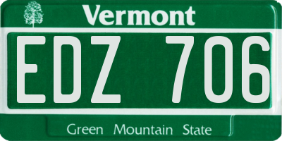 VT license plate EDZ706