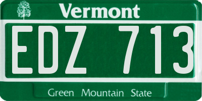 VT license plate EDZ713