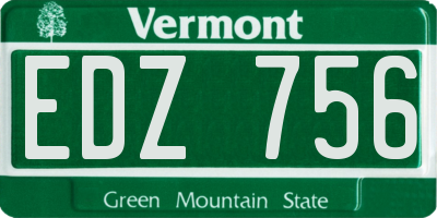 VT license plate EDZ756