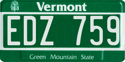 VT license plate EDZ759