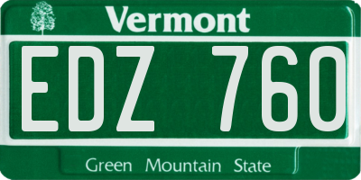 VT license plate EDZ760