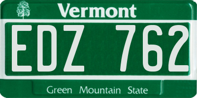 VT license plate EDZ762