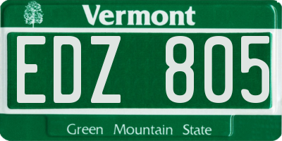 VT license plate EDZ805