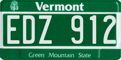VT license plate EDZ912