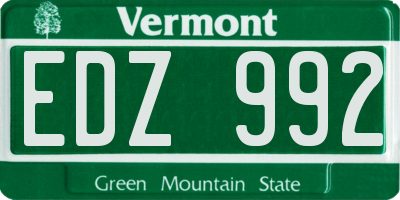 VT license plate EDZ992