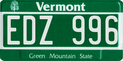 VT license plate EDZ996