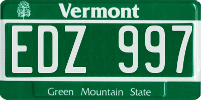 VT license plate EDZ997