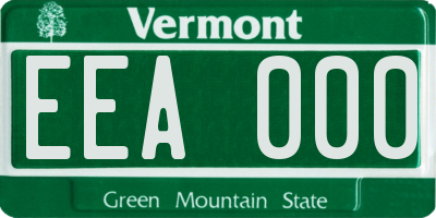 VT license plate EEA000