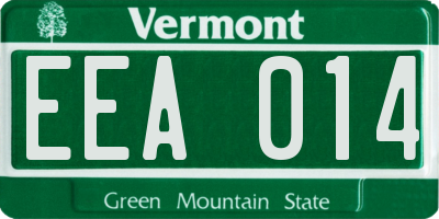 VT license plate EEA014