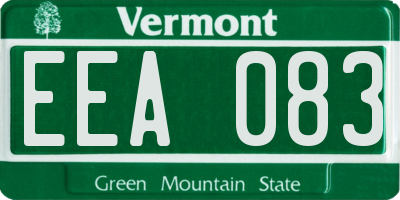 VT license plate EEA083
