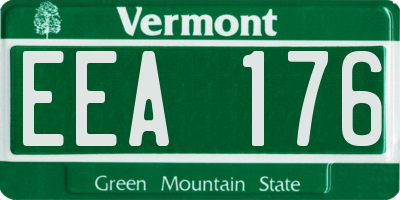 VT license plate EEA176
