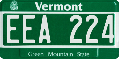 VT license plate EEA224