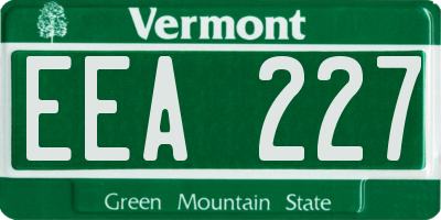 VT license plate EEA227