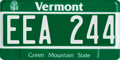 VT license plate EEA244