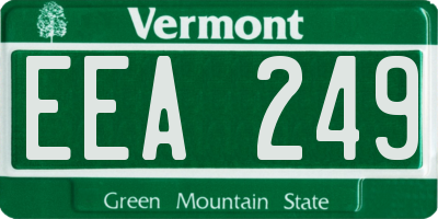 VT license plate EEA249
