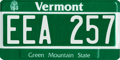 VT license plate EEA257