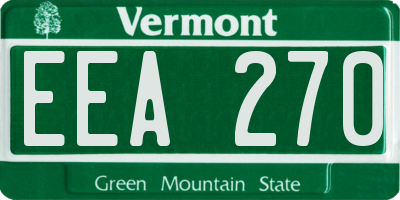 VT license plate EEA270