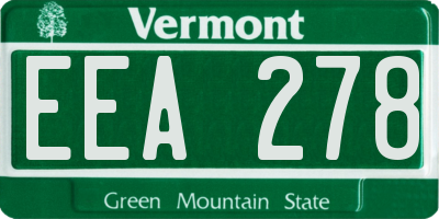 VT license plate EEA278