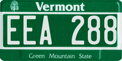 VT license plate EEA288