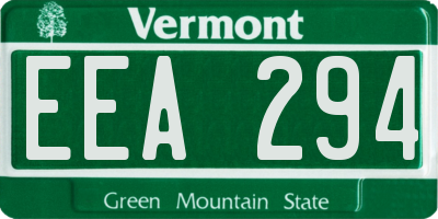 VT license plate EEA294