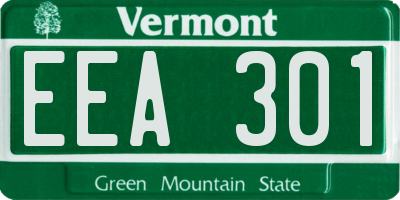 VT license plate EEA301