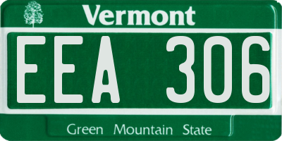 VT license plate EEA306