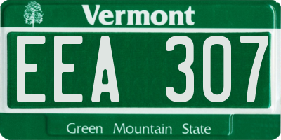 VT license plate EEA307