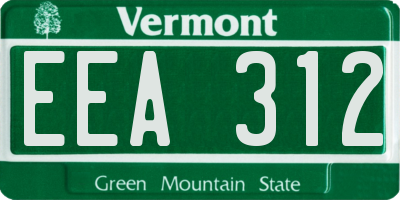 VT license plate EEA312