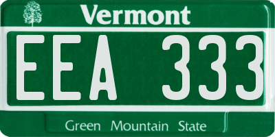 VT license plate EEA333