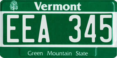 VT license plate EEA345