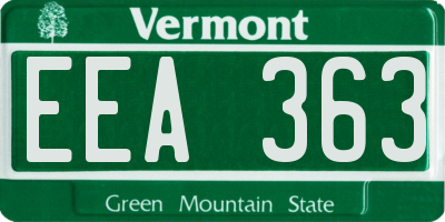 VT license plate EEA363